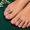 Blue Stone Wrap Sterling Silver Toe Ring