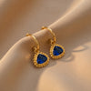 Sapphire Charm Hoops