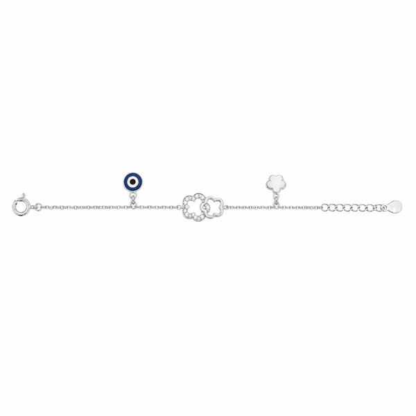Whimsical Clover Evil Eye Anklet