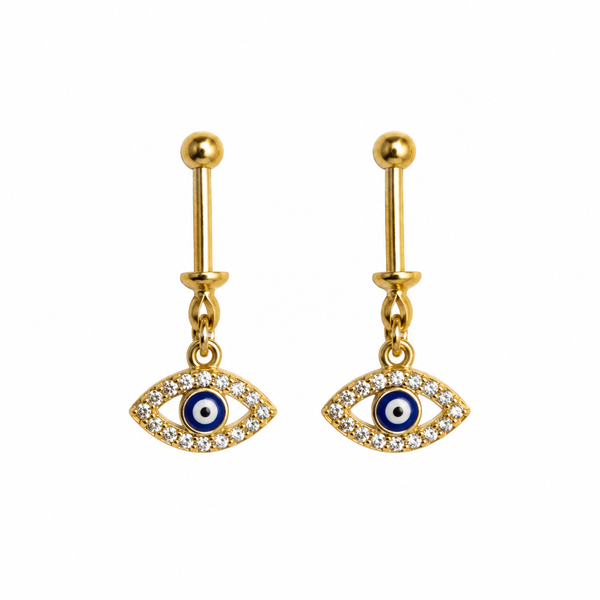 Protective Evil Eye Gold Bugadi Earring