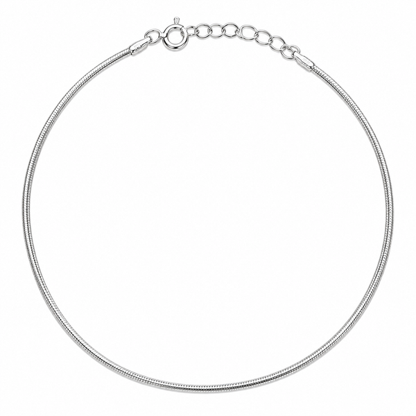 Sleek Liquid Snake Chain Silver Anklet