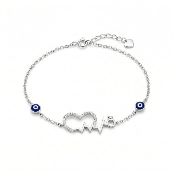 Heartbeat Love Evil Eye Bracelet