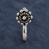 Braided Floral Oxidized Sterling Silver Nose Pin