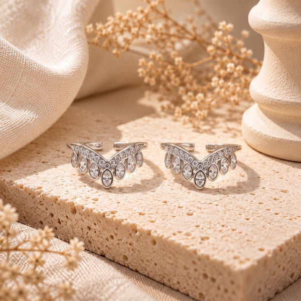 Crown Zircon Sterling Silver Toe Ring