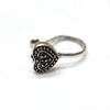 Heart Filigree Oxidized Sterling Silver Nose Pin