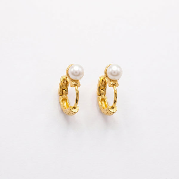 Pearl Drop Hoops | 92.5 Sterling Silver Gold-Plated Pearl Earring