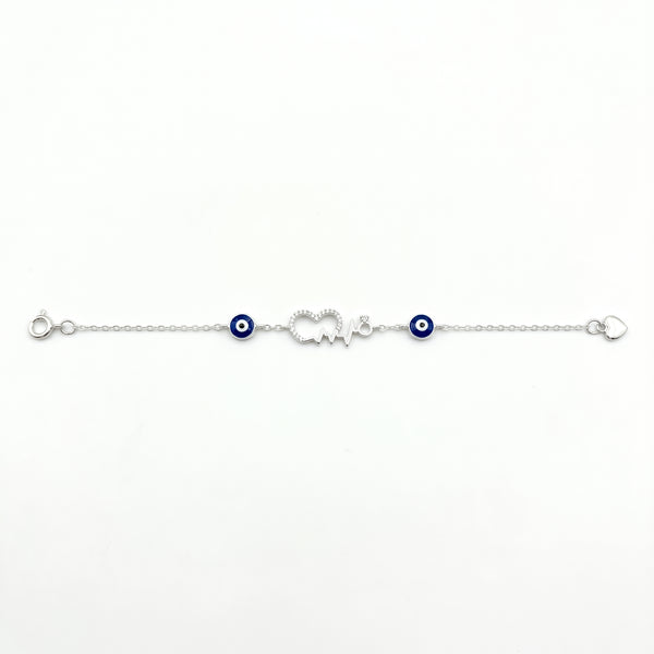 Heartbeat Love Evil Eye Bracelet