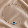 Protective Evil Eye Silver Anklet