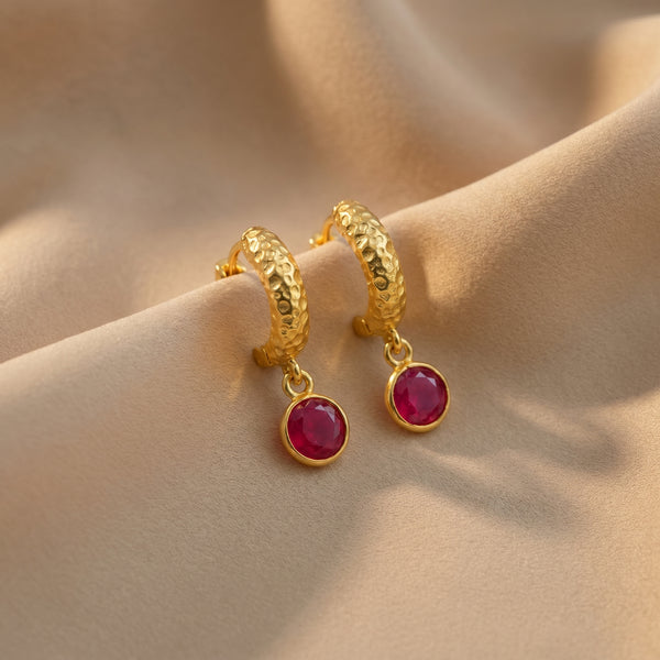 Ruby Drop Hoops