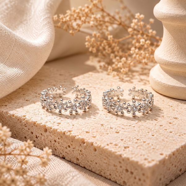Sparkling Zircon Sterling Silver Toe Ring