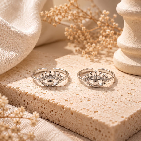 Evil Eye Protective Sterling Silver Toe Ring
