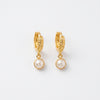 Pearl Drop Hoops | 92.5 Sterling Silver Gold-Plated Pearl Earring