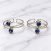 Blue Stone Wrap Sterling Silver Toe Ring