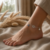 Whimsical Clover Evil Eye Anklet