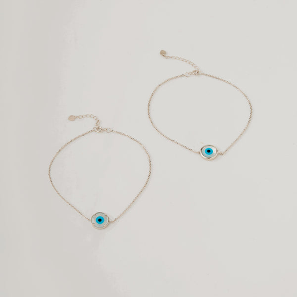 Blue Duo Drop Chain Anklet
