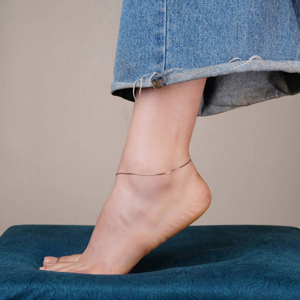 Minimal Sterling Silver Anklet