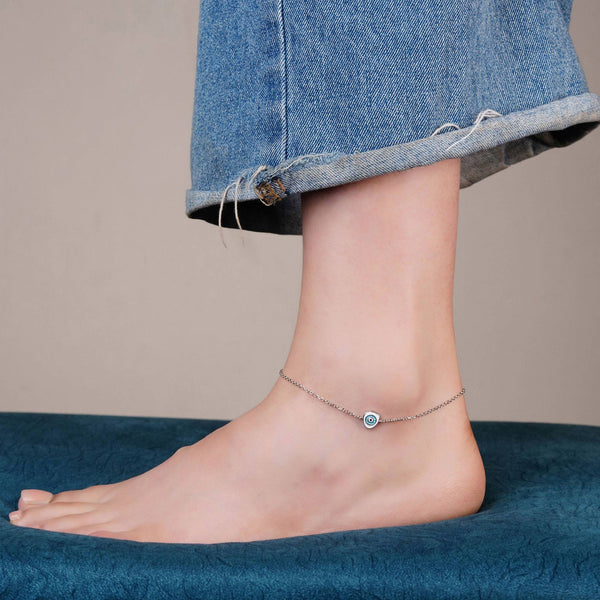 Blue Guard Silver Anklet