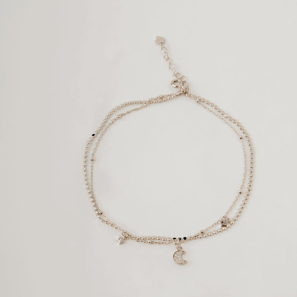 Luna Layers – Double Chain Sterling Silver Anklet
