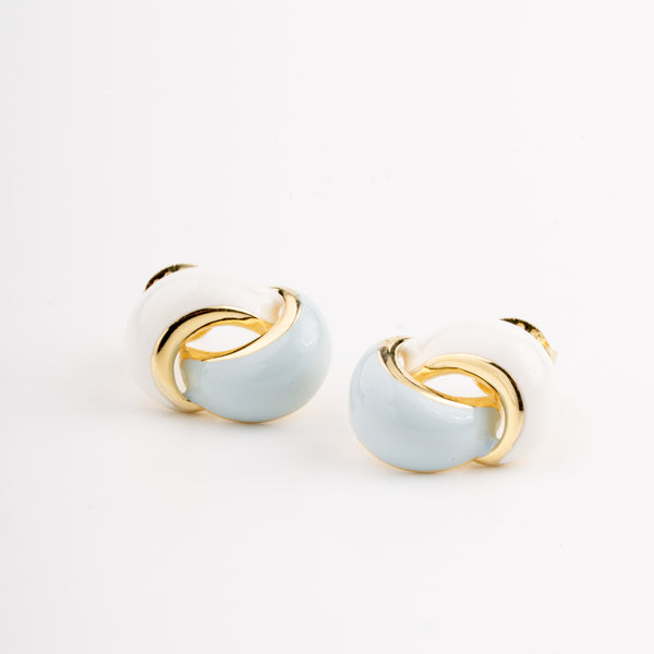 Monochrome Swirl Enamel Earrings