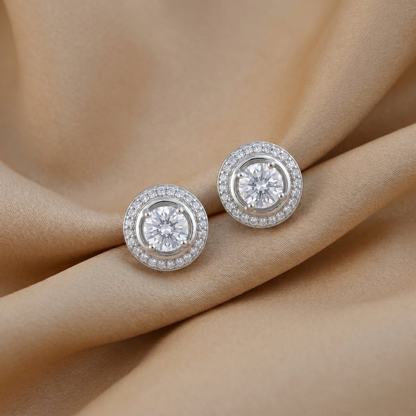 Luna Halo Solitaire 92.5 Silver Studs