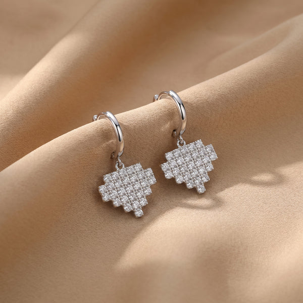 Starlit Heart 92.5 Silver Earrings