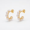 Pearl Muse Hoop 92.5 Silver Earrings with 1.5 micron gold plating