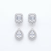 Crystal Teardrop 2 IN 1 Adjustable Diamond Earrings