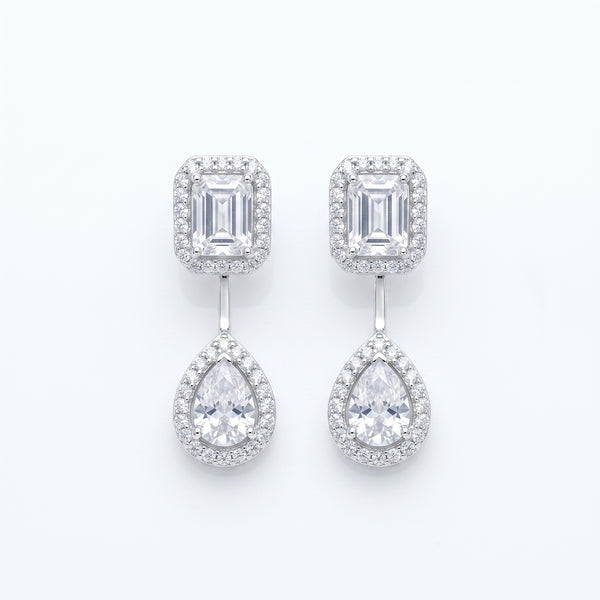 Crystal Teardrop 2 IN 1 Adjustable Diamond Earrings