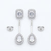 Crystal Teardrop 2 IN 1 Adjustable Diamond Earrings