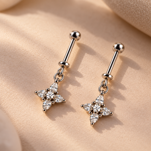 Starburst Crystal Helix Bugadi Earring