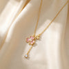 Azure Clover Layered Charm Neckchain