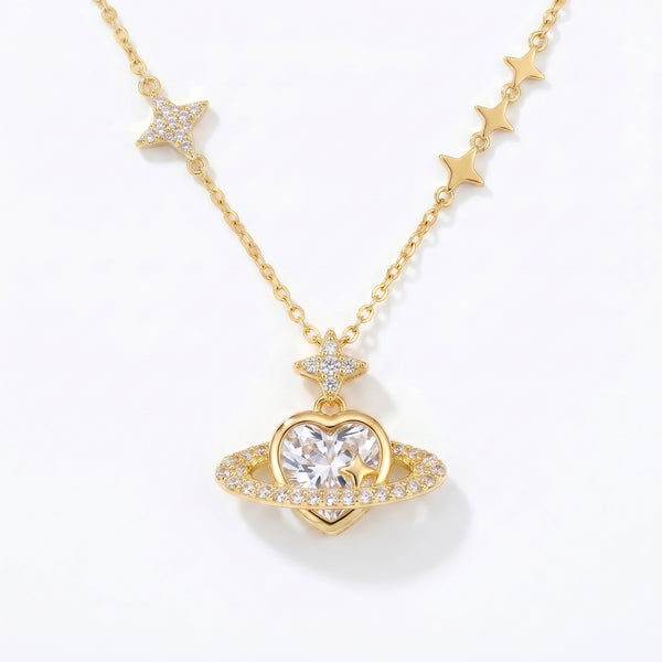 Celestial Orbit 92.5 Silver Heart Neckchain