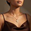 Golden Lattice Charm Neckchain