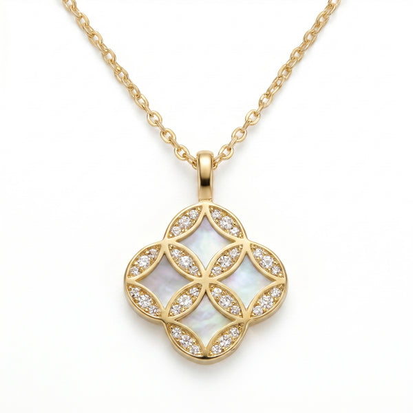 Golden Lattice Charm Neckchain