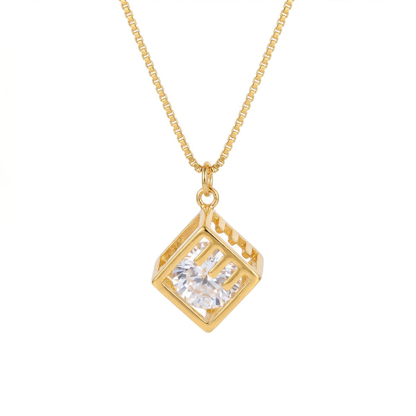 Celeste Cube Pendant Necklace