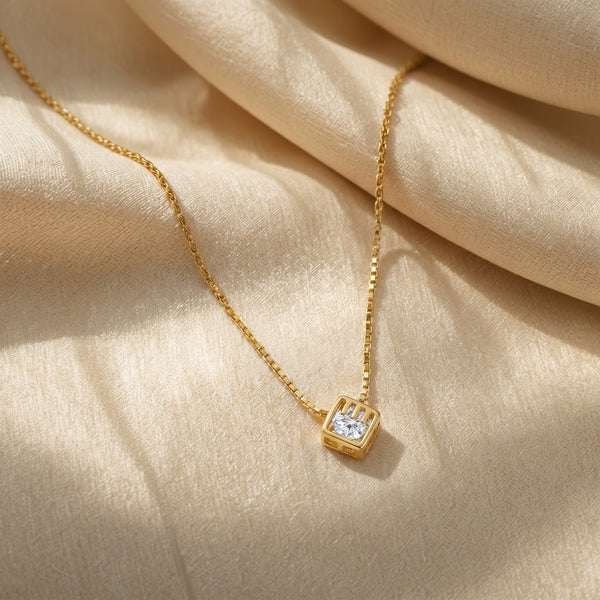 Celeste Cube Pendant Necklace