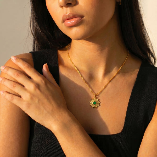 Onyx 92.5 Silver Neckchain with Semi Precious Stones