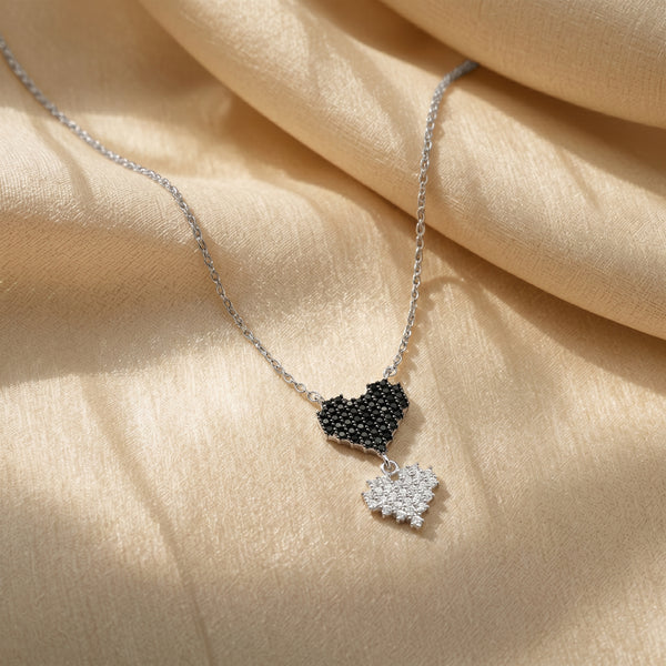 Midnight Duo Heart Necklace