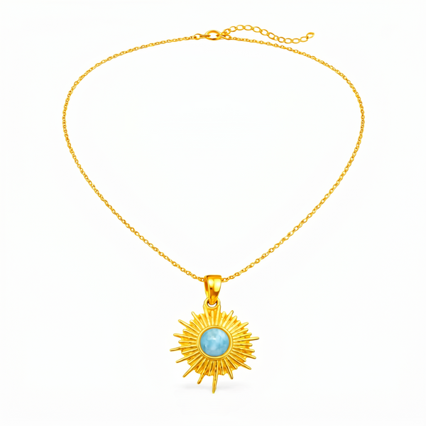 Larimar 92.5 Silver Neckchain with Semi Precious stone