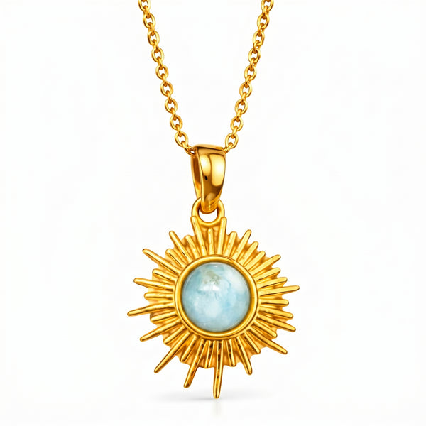 Larimar 92.5 Silver Neckchain with Semi Precious stone