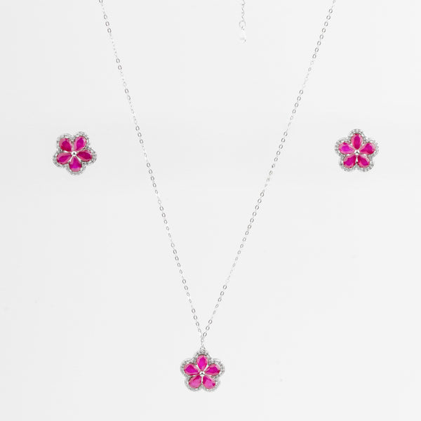 Bloom in Berry Pendant Set