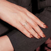 Twin Strings Silver Ring