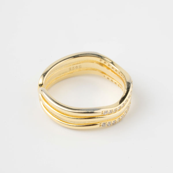 Flowy Wave Silver Ring