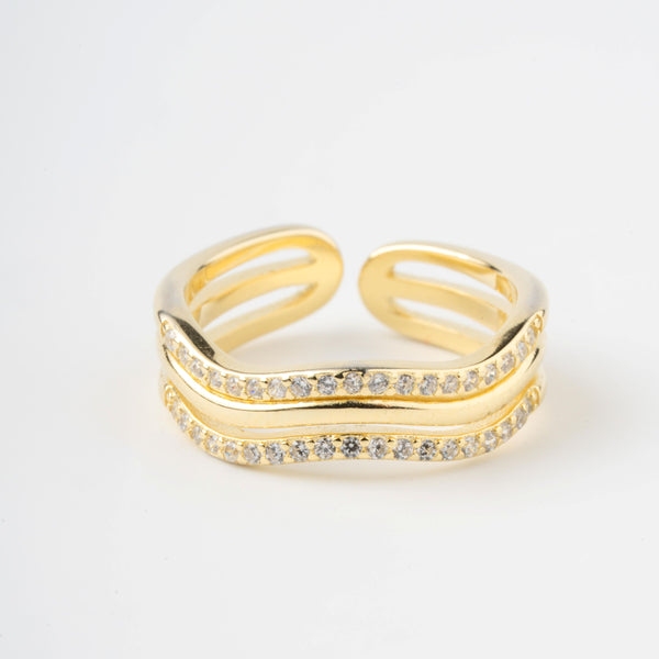 Flowy Wave Silver Ring