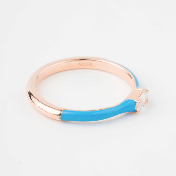 Azure Blink Silver Ring