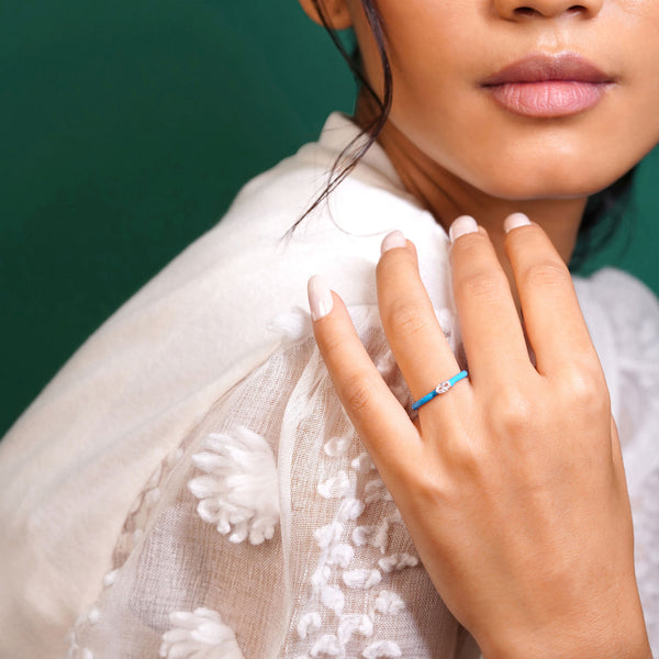 Azure Blink Silver Ring