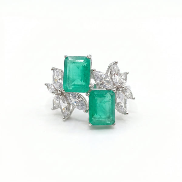 Emerald Horizon Dual Stone Ring