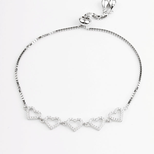 Linked Hearts Adjustable Bracelet