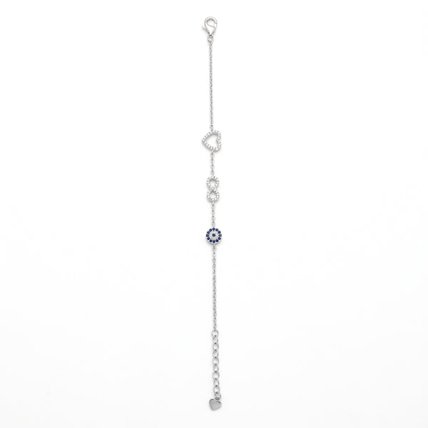 Evil Eye Heart Charm Bracelet