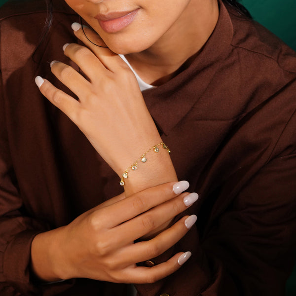 Seashell Sparkle Gold Plated Bracelet
